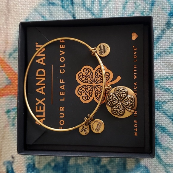 Alex and Ani Four Leaf Clover Bracelet - Picture 1 of 15